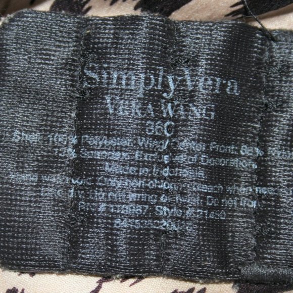 Simply Vera Mesh Embroidered Black & Red Bra | 36C - Picture 4 of 4